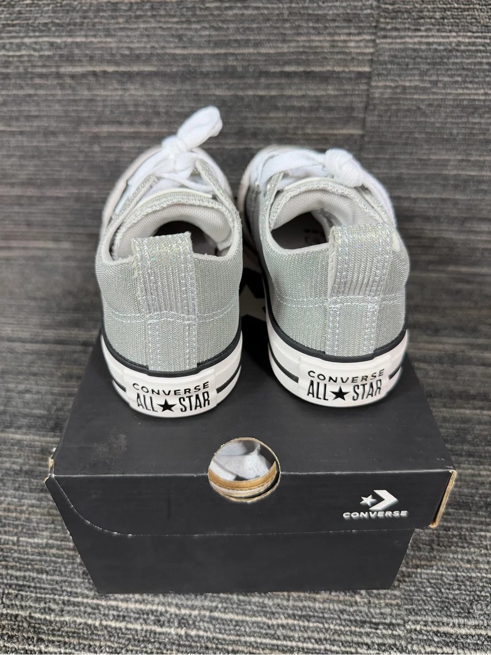 Converse CTAS Madison OX Sneakers - Barely Grey/White/Black Sparkle New